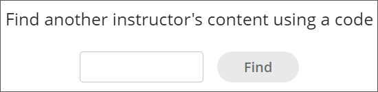 Screenshot of option for another instructor's content