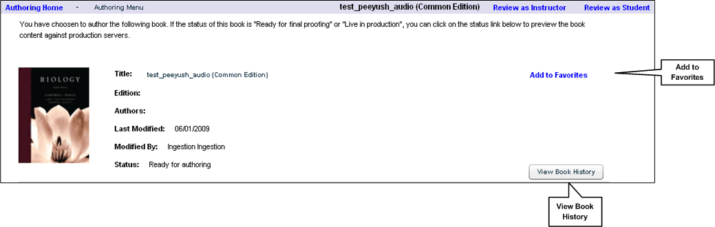 Authoring menu
