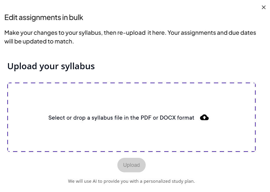 The Edit assignments in bulk window.