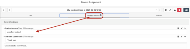 The feedback tab.