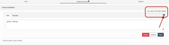 The Feedback Overview tab with the Open book icon.