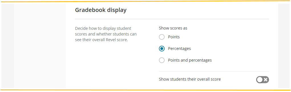 shows gradebook settings