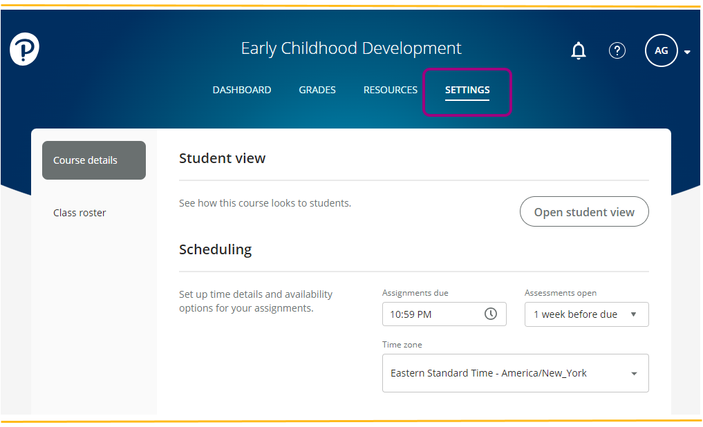 shows scheduling settings