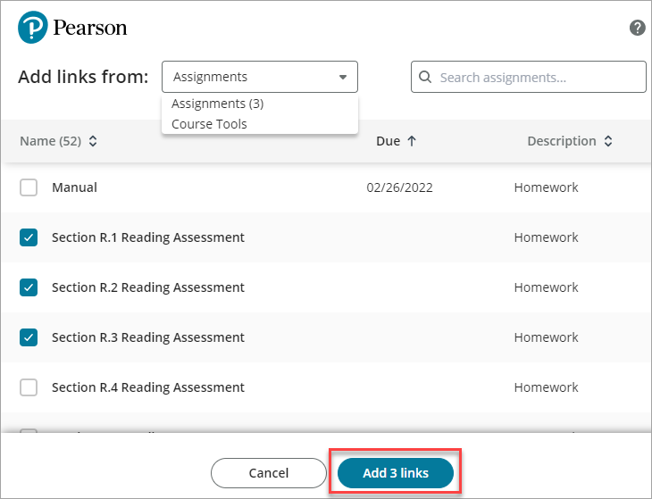 assignment number link