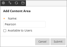 Screenshot of the Add Content Area window