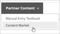 Sceenshot of the Partner Content menu