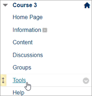 Screenshot of the Tools option
