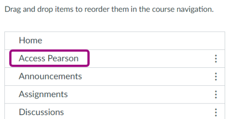 Drag and drop for the Access Pearson item