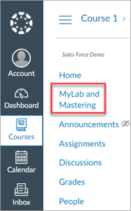 Screenshot of the MyLab and Mastering link