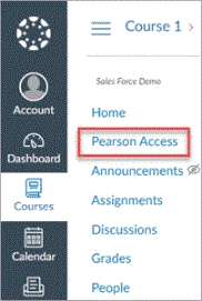 Screenshot of the Pearson Access link
