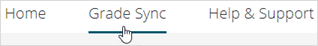 Screenshot of the Grade Sync tab