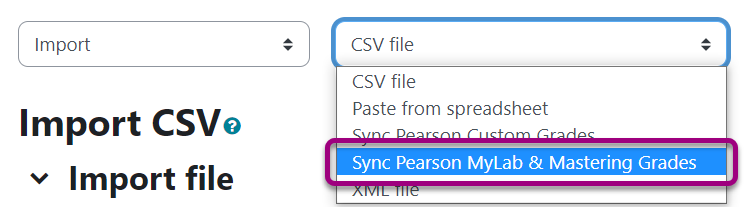 Sync grades option for import