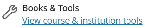 View course & institution tools link