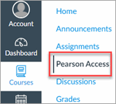 Pearson Access in course navigation