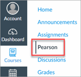 Pearson in course navigation