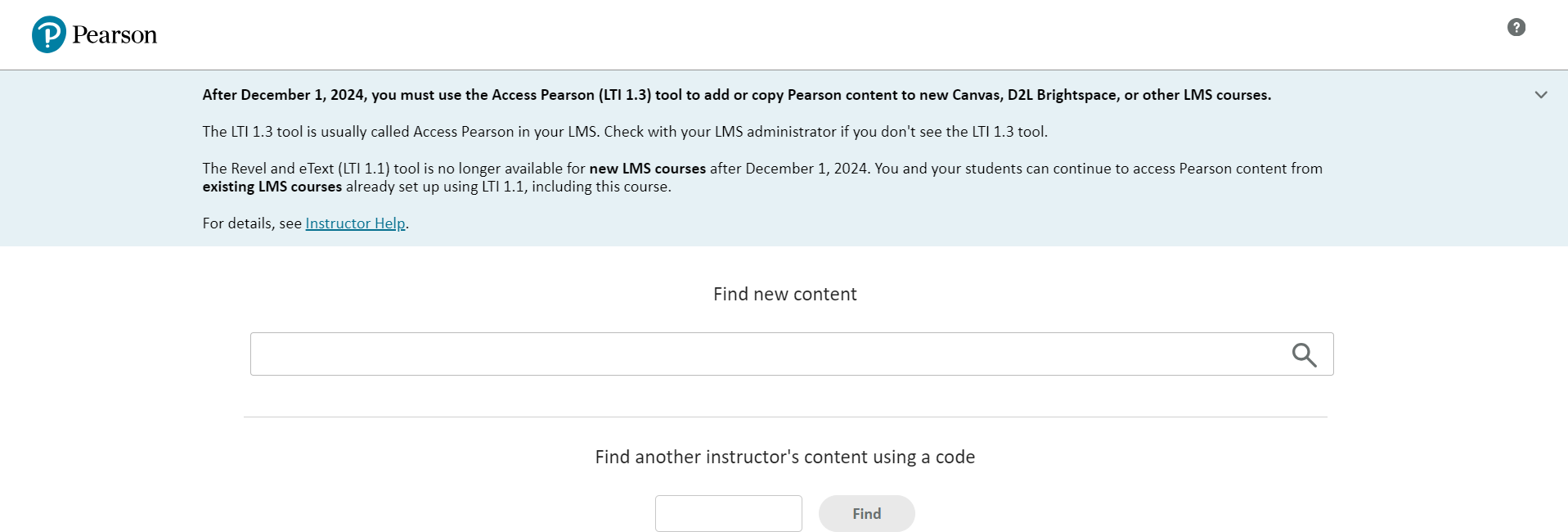 Message on the Pearson Home page