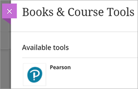Pearson icon under Available tools