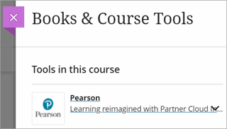 Pearson icon under Tools in this course