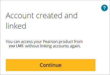 Link accounts confirmation message