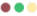 small circles in green, red, and yellow