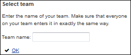 Select Team window