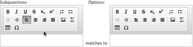 Enhanced editorallows formatting in Matching questions