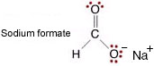 drawing of sodium formate molecule