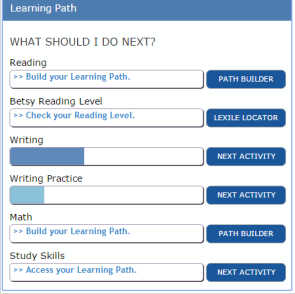 Learning Path on the Course Home page