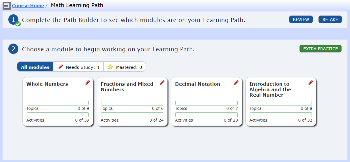 learning path page