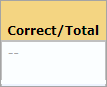 Double dash in the Correct/Total column