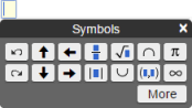Basic symbols palette has frequently used symbols