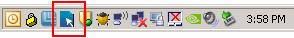 WriteClick icon on the system tray