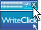 WriteClick floating icon with focus displays the x