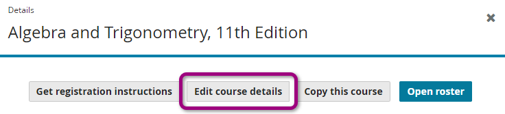 Edit course details