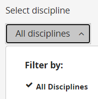 filter by All Disciplines menu
