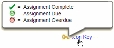 Icon legend showing the assignment complete, assignment due, and assignment overdue icons.