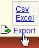 Export pop-up showing CSV and Excel options