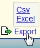 Export pop-up showing CSV and Excel options