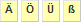 German language characters in upper-case font
