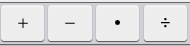 plus, minus, times and division keys or the symbols palette