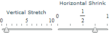 There are sliders for adjusting vertical stretch and horizontal shrink.