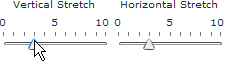 There are sliders for adjusting vertical stretch and horizontal stretch.