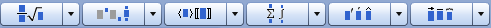 The series of dropdown lists that let you choose math symbol templates such as square roots. fractions, over- and underbars, braces, and so on