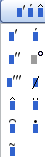 Dropdown list containing templates for primes and accents
