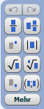 Mathematische Palette mit Symbolen zum Einfügen von Vorlagen für Brüche, tiefgestellten und hochgestellten Zeichen, absoluten Werte, Quadratwurzeln und geordneten Paaren