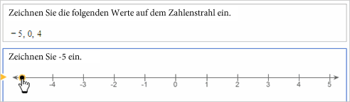 Beispiel für das Plotten eines Punkts auf einer Zahlenreihe