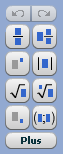 Palette mathématique présentant les icônes utilisées pour insérer des modèles de fractions, d'exposants et d'indices, de valeurs absolues, de racines carrées et de couples