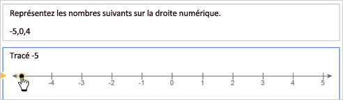 Exemple de point tracé sur une ligne numérique