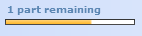 An example progress bar in a multipart question showing that one part remains to be answered