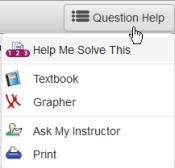 Example of a Question Help dropdown menu.